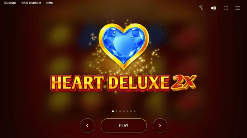 Heart Deluxe 2x - päävalikko ja slotin aloitussivu
